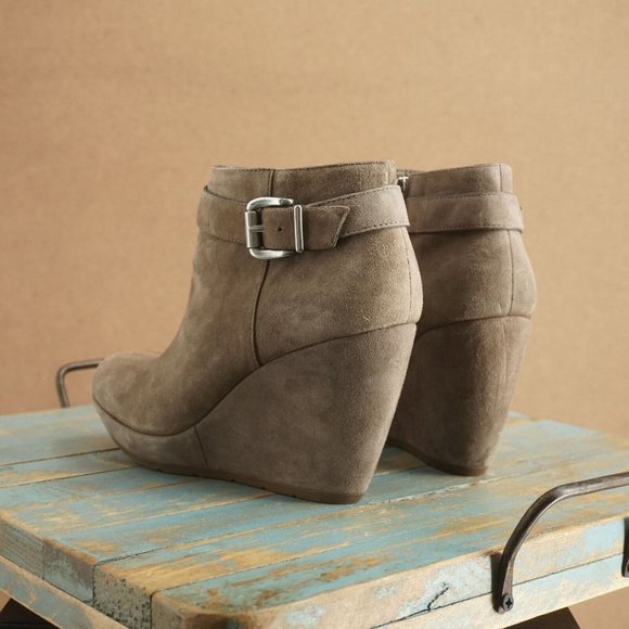 Geox Brown Suede Ankle Booties with Buckle - Picture 6 of 11
